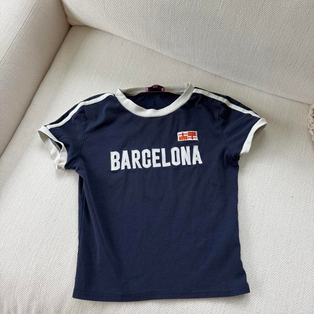 Navy blue barcelona baby tee